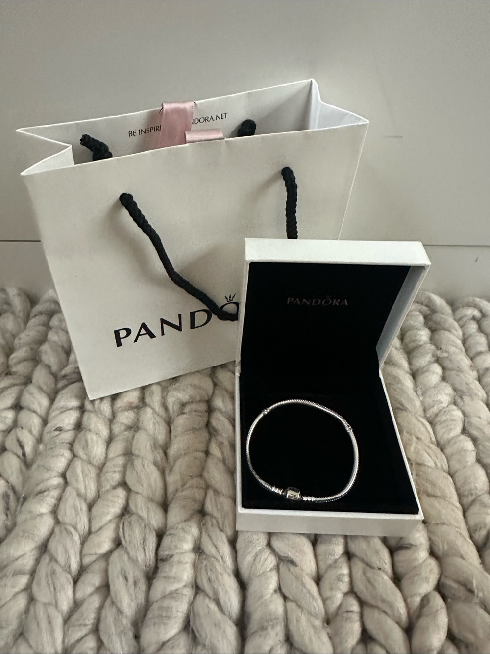 Pandora Barrel Clasp Snake Chain Bracelet - Sterling Silver